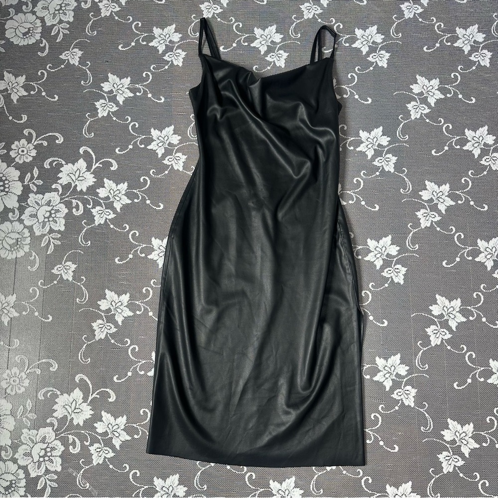Lamarque Nitza Faux Leather Dress in Black Sz XS - Picture 3 of 13